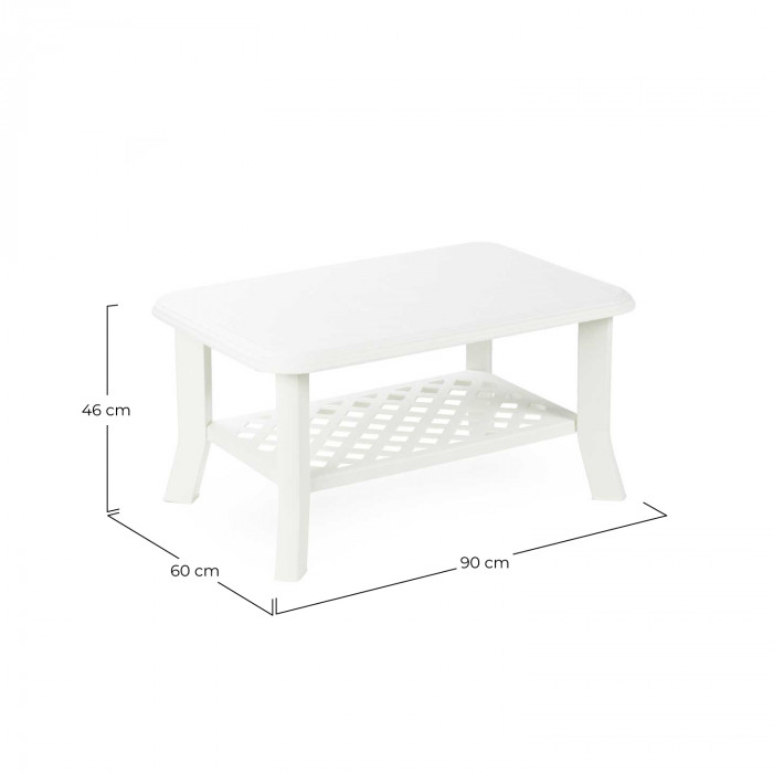 Mesita de centro Modelo NISO Blanco Medidas 90x60x46 Peso 5,8Kg