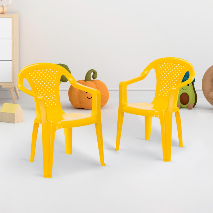 SILLA INFANTIL MODELO CAMELIA AMARILLO MEDIDAS 36,5X40X52CM PESO 0,9KG