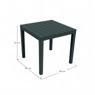 MESA CUADRADA MODELO BALI ANTRACITA MEDIDAS 78X78X72 PESO 8,5KG