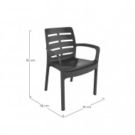 SILLA MODELO BORNEO ANTRACITA MEDIDAS 60,5C54X82CM PESO 3,40KG