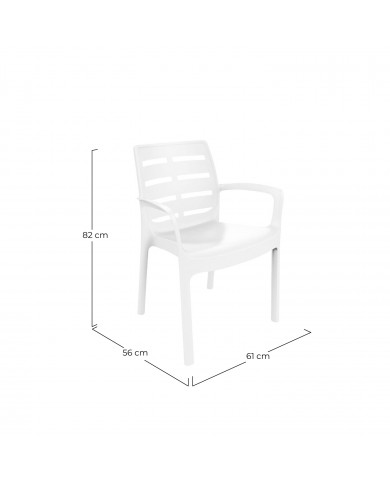 SILLA MODELO BORNEO BLANCA MEDIDAS 60,5C54X82CM PESO 3,40KG