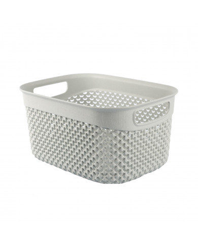 CESTA RESINA RECTANGULAR ALTA GRIS (23,5x17,5x12cm) 3.3L 7HOUSE