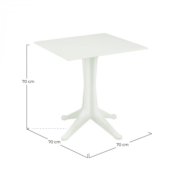 MESA CUADRADA Mod.PONIENTE BLANCO CONTRACT MEDIDAS 70X70X71,7CM PESO 7,7KG