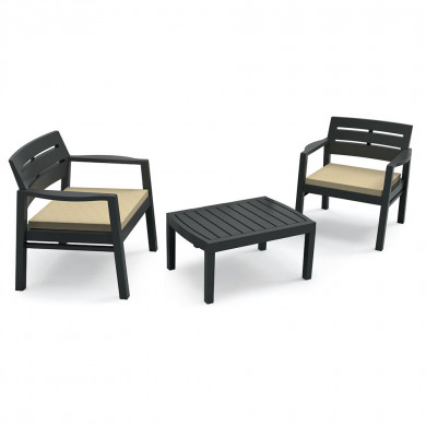 SET LOMBOK ANTRACITA CON COJINES