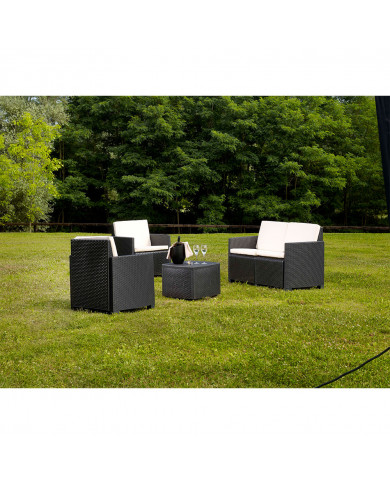 SET ETNA RATTAN ANTRACITA CON COJINES