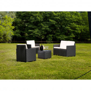 SET ETNA RATTAN ANTRACITA CON COJINES