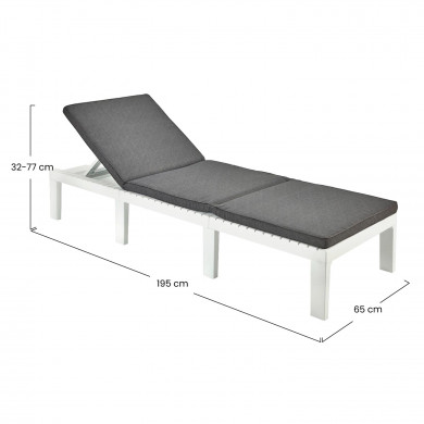 TUMBONA HAITI BLANCA CON COJIN 195x65x78 cm TUMBONA HAITI BLANCA CON COJIN 195x65x78 cm