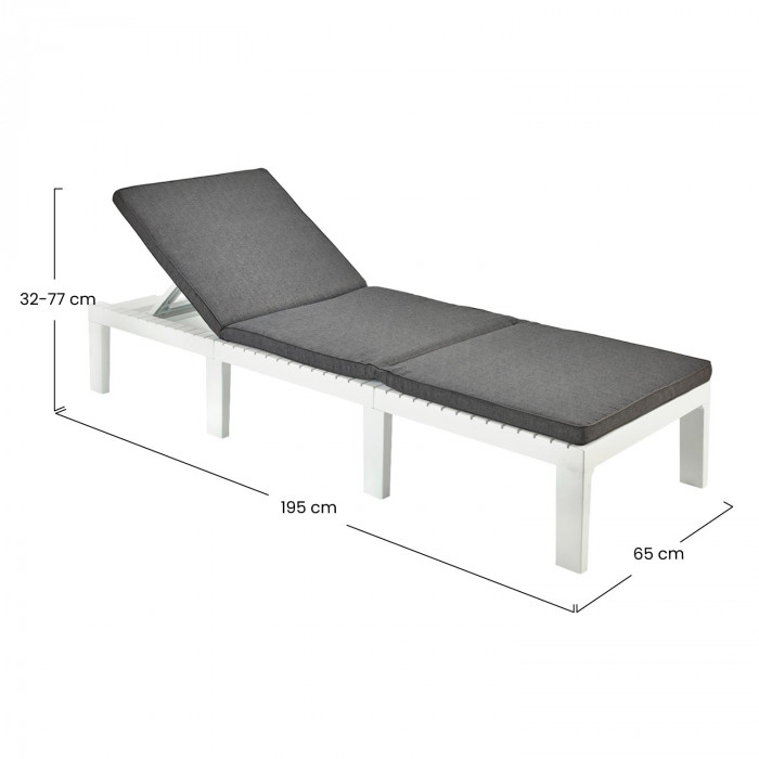 TUMBONA HAITI BLANCA CON COJIN 195x65x78 cm