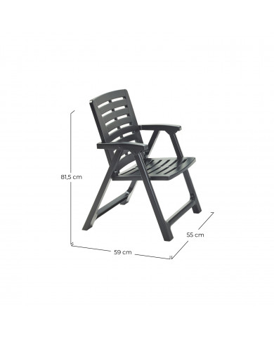 SET PIK NIK ANTRACITA, SILLAS 56*59*82cm MESA 80*57*63cm