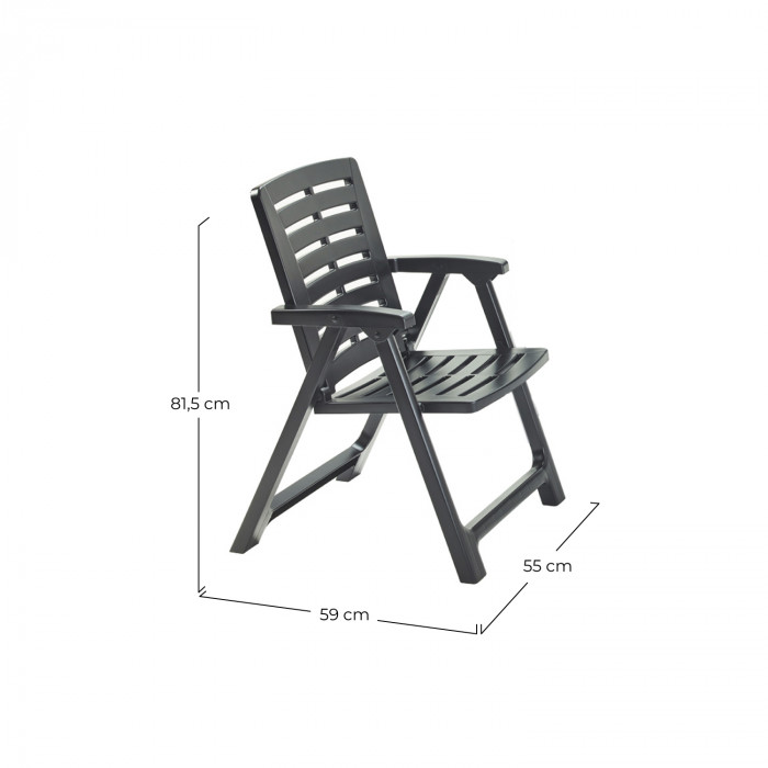 SET PIK NIK ANTRACITA, SILLAS 56*59*82cm MESA 80*57*63cm
