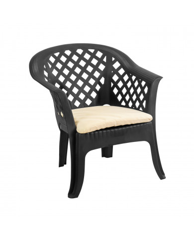 SET TERRAZA VERANDA MESA BAJA 2 SILLONES Y 1 BANCO  CON COJINES ANTRACITA