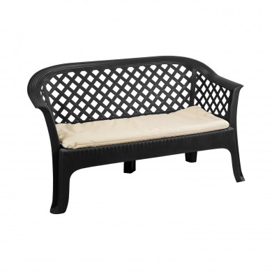 SET TERRAZA VERANDA MESA BAJA 2 SILLONES Y 1 BANCO  CON COJINES ANTRACITA SET TERRAZA VERANDA MESA BAJA 2 SILLONES Y 1 BANCO  CON COJINES ANTRACITA