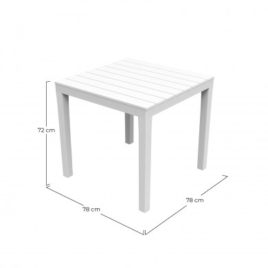 MESA CUADRADA MODELO BALI BLANCO MEDIDAS 78X78X72 PESO 8,5KG MESA CUADRADA MODELO BALI BLANCO MEDIDAS 78X78X72 PESO 8,5KG