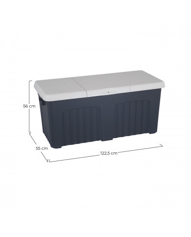 BAÚL MULTIUSO PP ANTRACITA MONOBLOK  390 LITROS 125*57*56 14,64KG