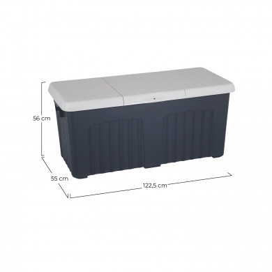 BAÚL MULTIUSO PP ANTRACITA MONOBLOK  390 LITROS 125*57*56 14,64KG