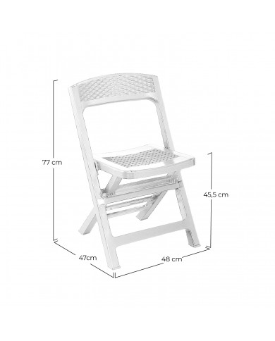 SILLA PLEGABLE PP ASSO BLANCO 44*48*76cm 3,1kg
