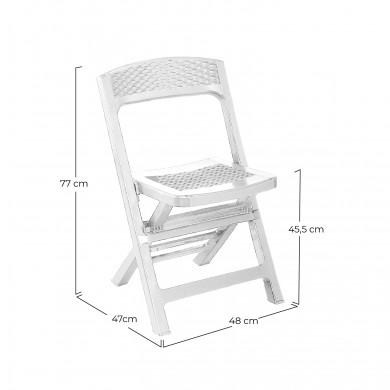 SILLA PLEGABLE PP ASSO BLANCO 44*48*76cm 3,1kg SILLA PLEGABLE PP ASSO BLANCO 44*48*76cm 3,1kg
