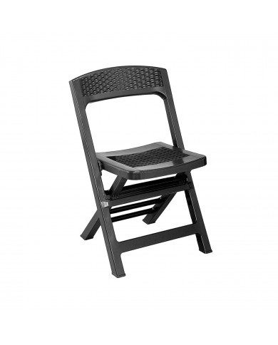 SILLA PLEGABLE PP ASSO ANTRACITA 44*48*76cm 3,1kg