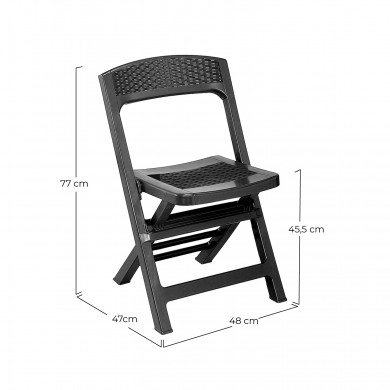 SILLA PLEGABLE PP ASSO ANTRACITA 44*48*76cm 3,1kg SILLA PLEGABLE PP ASSO ANTRACITA 44*48*76cm 3,1kg