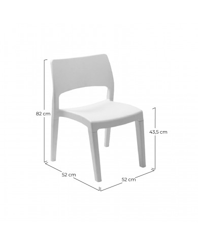 SILLA DESMONTABLE KLIK KLAK BLANCO 50*51*82cm 3,75kg
