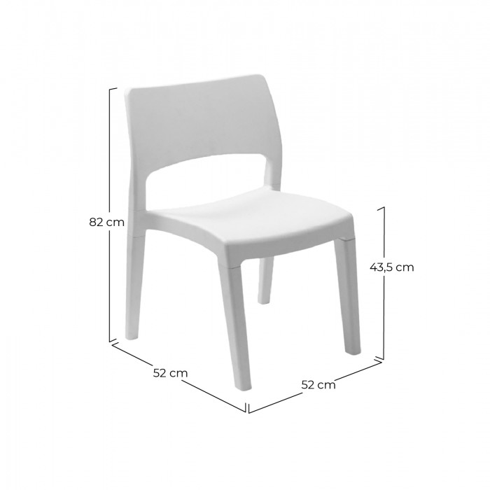 SILLA DESMONTABLE KLIK KLAK BLANCO 50*51*82cm 3,75kg