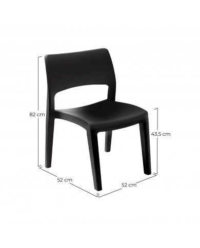 SILLA DESMONTABLE KLIK KLAK ANTRACITA 50*51*82cm 3,75kg