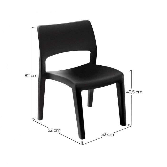 SILLA DESMONTABLE KLIK KLAK ANTRACITA 50*51*82cm 3,75kg