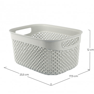 CESTA RESINA RECTANGULAR ALTA GRIS (23,5x17,5x12cm) 3.3L 7HOUSE CESTA RESINA RECTANGULAR ALTA GRIS (23,5x17,5x12cm) 3.3L 7HOUSE