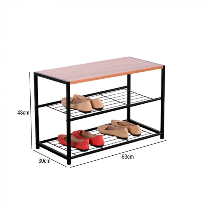 ZAPATERO 2 ESTANTES ERME 63X30X43CM 3.3KG THINIA HOME