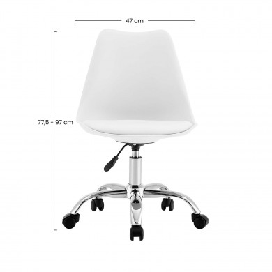 SILLA ESCRITORIO CON RUEDAS BLANCA 97X47X58CM THINIA HOME