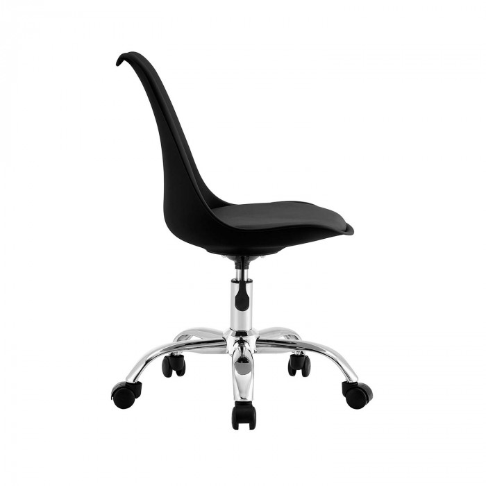 SILLA ESCRITORIO CON RUEDAS NEGRA 97X47X58CM THINIA HOME
