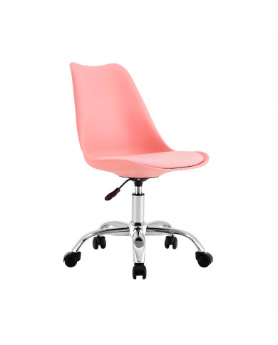 SILLA ESCRITORIO CON RUEDAS ROSA 97X47X58CM THINIA HOME