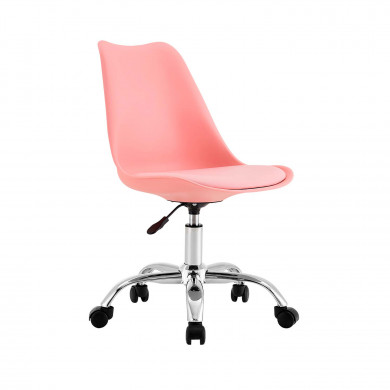 SILLA ESCRITORIO CON RUEDAS ROSA 97X47X58CM THINIA HOME SILLA ESCRITORIO CON RUEDAS ROSA 97X47X58CM THINIA HOME