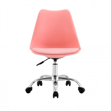 SILLA ESCRITORIO CON RUEDAS ROSA 97X47X58CM THINIA HOME SILLA ESCRITORIO CON RUEDAS ROSA 97X47X58CM THINIA HOME