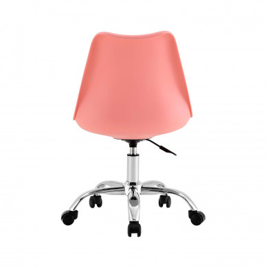 SILLA ESCRITORIO CON RUEDAS ROSA 97X47X58CM THINIA HOME SILLA ESCRITORIO CON RUEDAS ROSA 97X47X58CM THINIA HOME