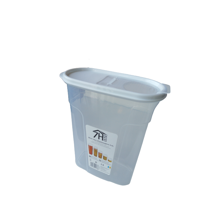 BOTE CON TAPA DISPENSADORA 2400ML (24,5x9,5x17,5cm) 7HOUSE RT.1