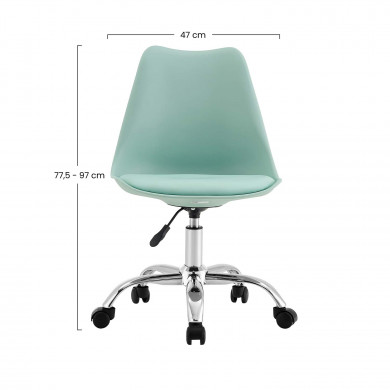 SILLA ESCRITORIO CON RUEDAS VERDE 97X47X58CM THINIA HOME SILLA ESCRITORIO CON RUEDAS VERDE 97X47X58CM THINIA HOME