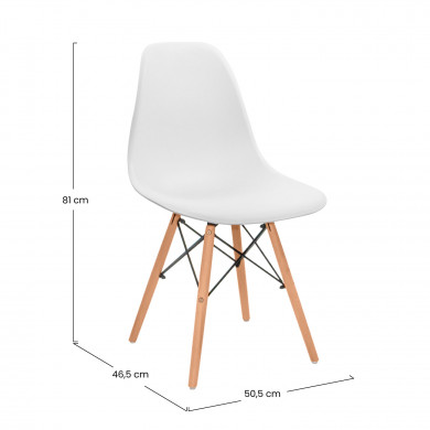 SILLA COMEDOR BLANCA 81X50,5X46,5CM 7H SEVEN HOUSE