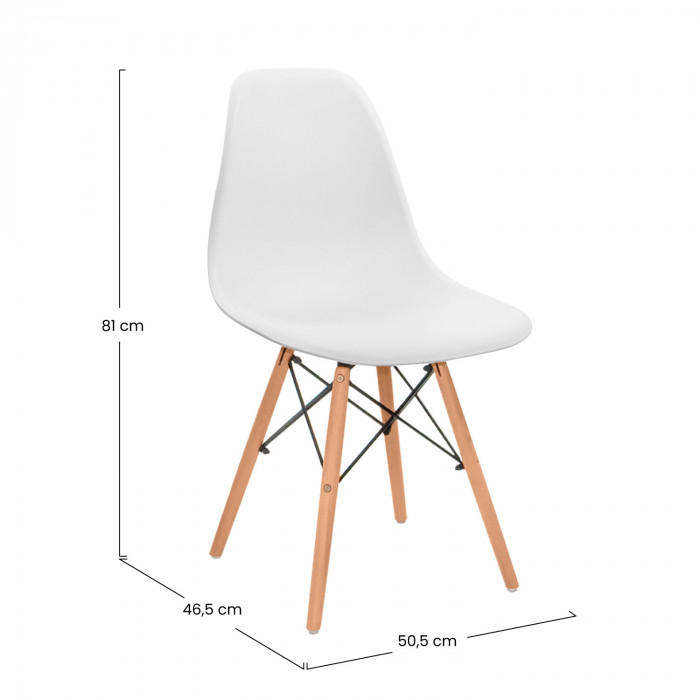 SILLA COMEDOR BLANCA 81X50,5X46,5CM 7H SEVEN HOUSE
