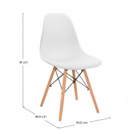 SILLA COMEDOR BLANCA 81X50,5X46,5CM 7H SEVEN HOUSE