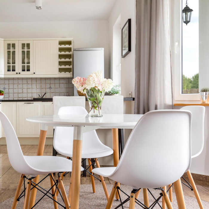 SILLA COMEDOR BLANCA 81X50,5X46,5CM 7H SEVEN HOUSE