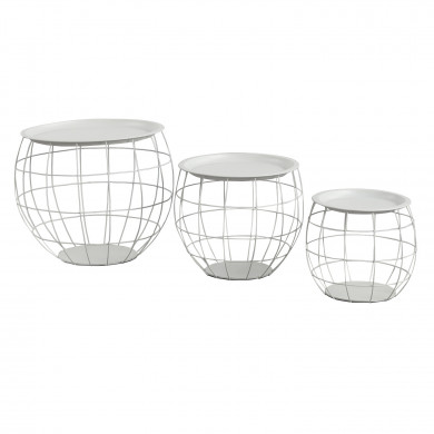 SET 3 MESITAS BALOON BLANCO THINIA HOME SET 3 MESITAS BALOON BLANCO THINIA HOME