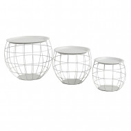 SET 3 MESITAS BALOON BLANCO THINIA HOME