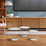 SET 3 MESITAS BALOON BLANCO THINIA HOME