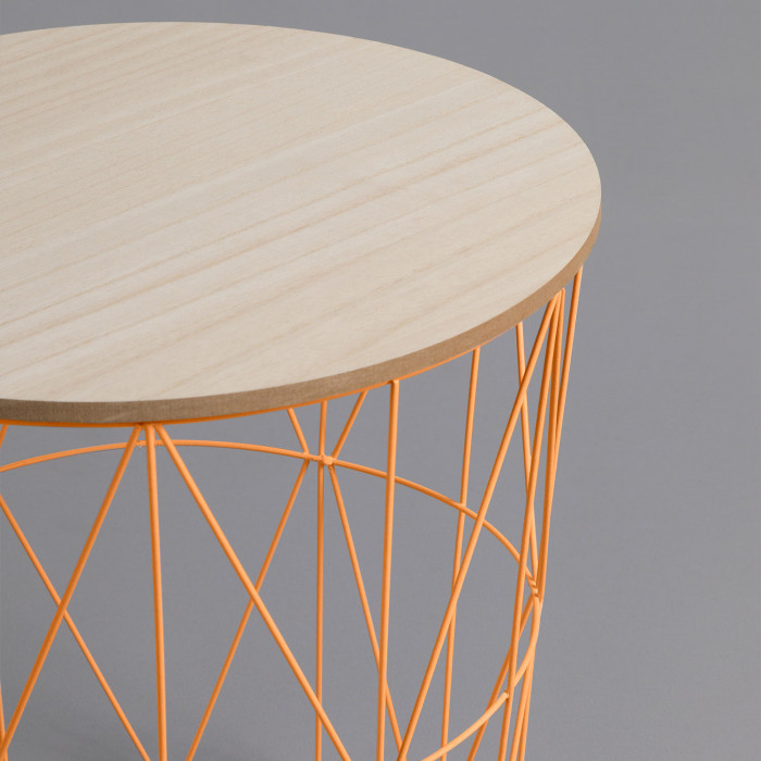 MESA AUXILIAR CESTA NATURAL 40X41 31CM THINIA HOME