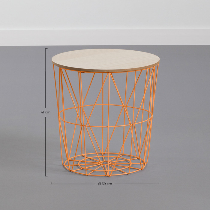 MESA AUXILIAR CESTA NATURAL 40X41 31CM THINIA HOME