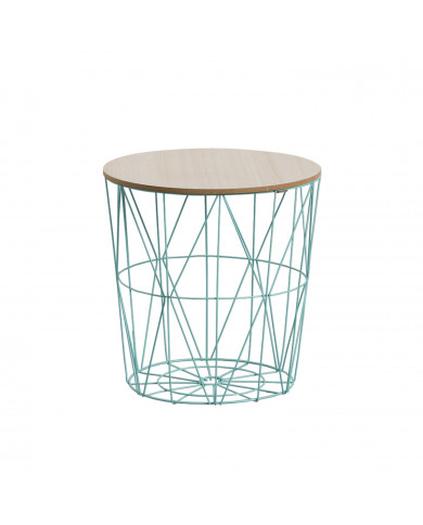 MESA AUXILIAR CESTA AZUL 40X41 31CM THINIA HOME