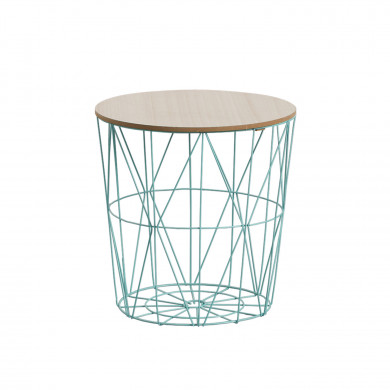 MESA AUXILIAR CESTA AZUL 40X41 31CM THINIA HOME MESA AUXILIAR CESTA AZUL 40X41 31CM THINIA HOME