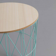 MESA AUXILIAR CESTA AZUL 40X41 31CM THINIA HOME