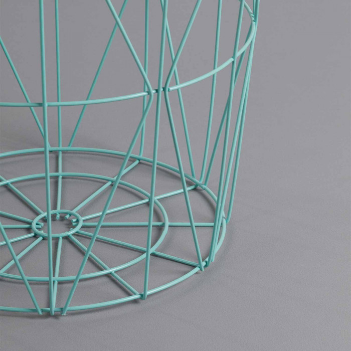 MESA AUXILIAR CESTA AZUL 40X41 31CM THINIA HOME